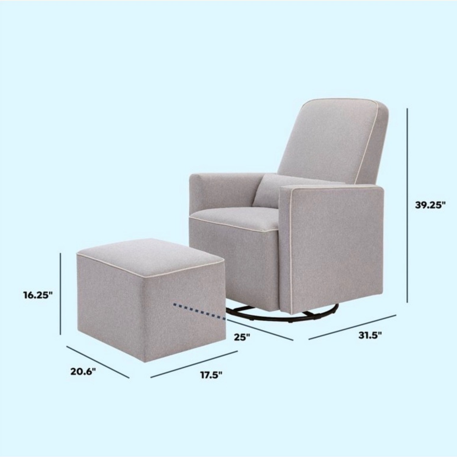 Davinci Olive Glider and Ottoman - image-6