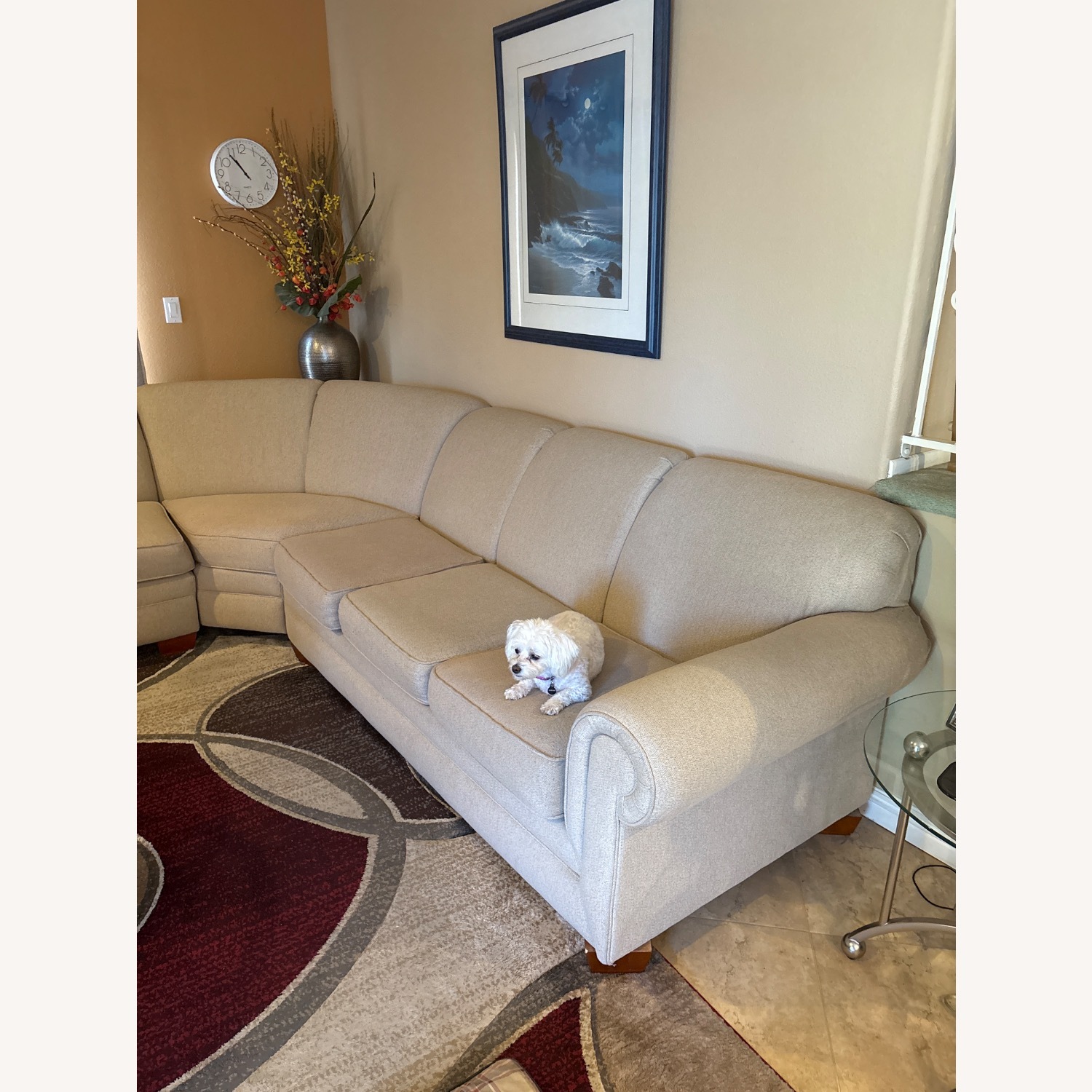 Natural Warm Neutral Sectional Sofa - image-3