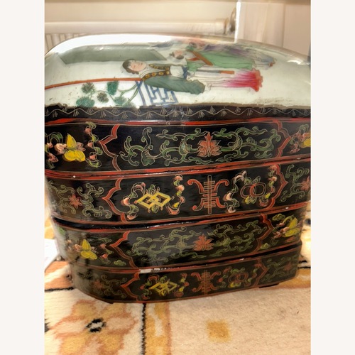 Used Antique Chinese 3 Tiers Lacquer Wedding Basket  for sale on AptDeco