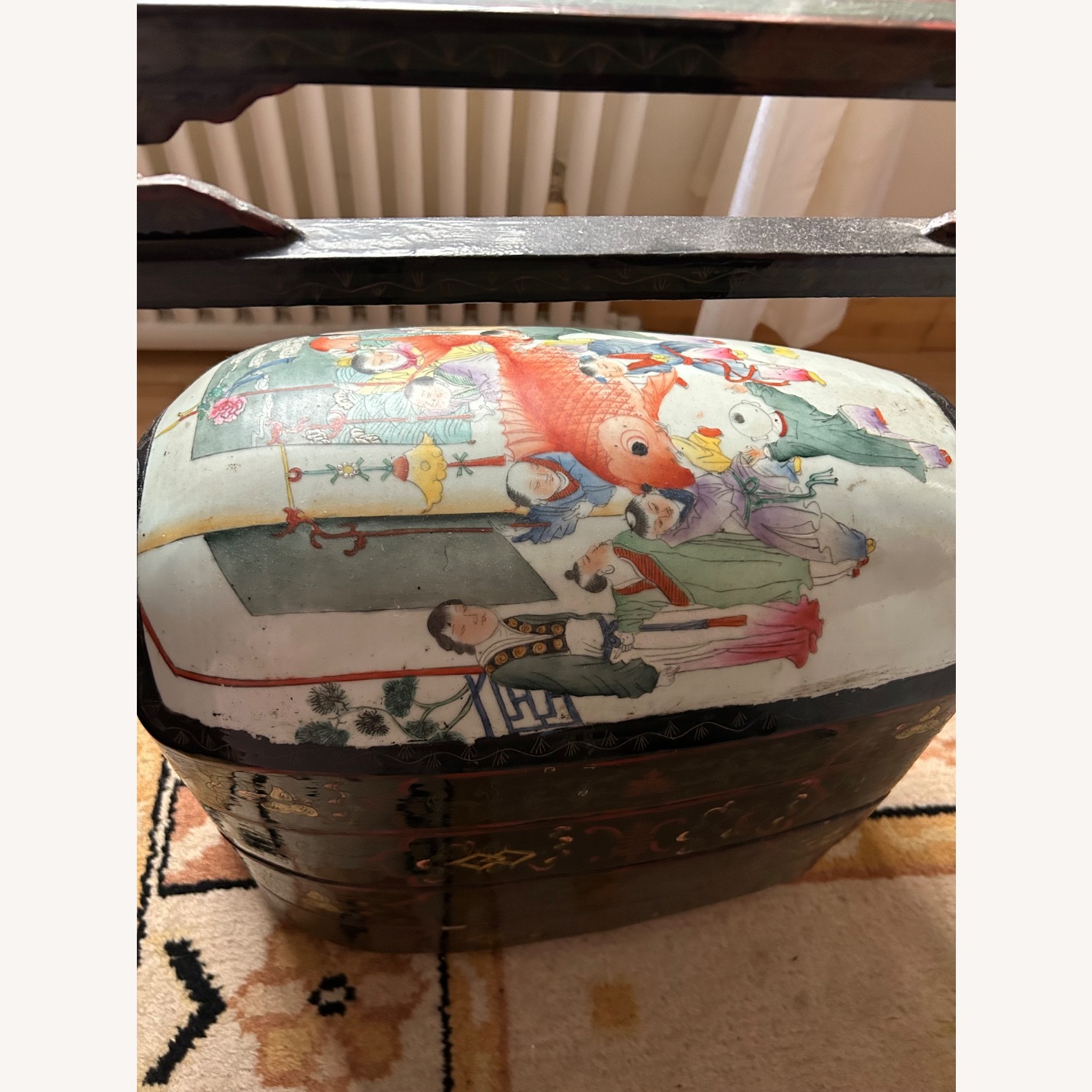 Antique Chinese 3 Tiers Lacquer Wedding Basket - image-2
