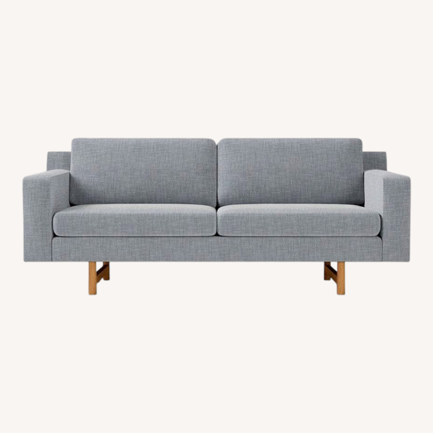 West Elm Eddy Light Gray Fabric 2 Seater Sofa 74 inch - image-0
