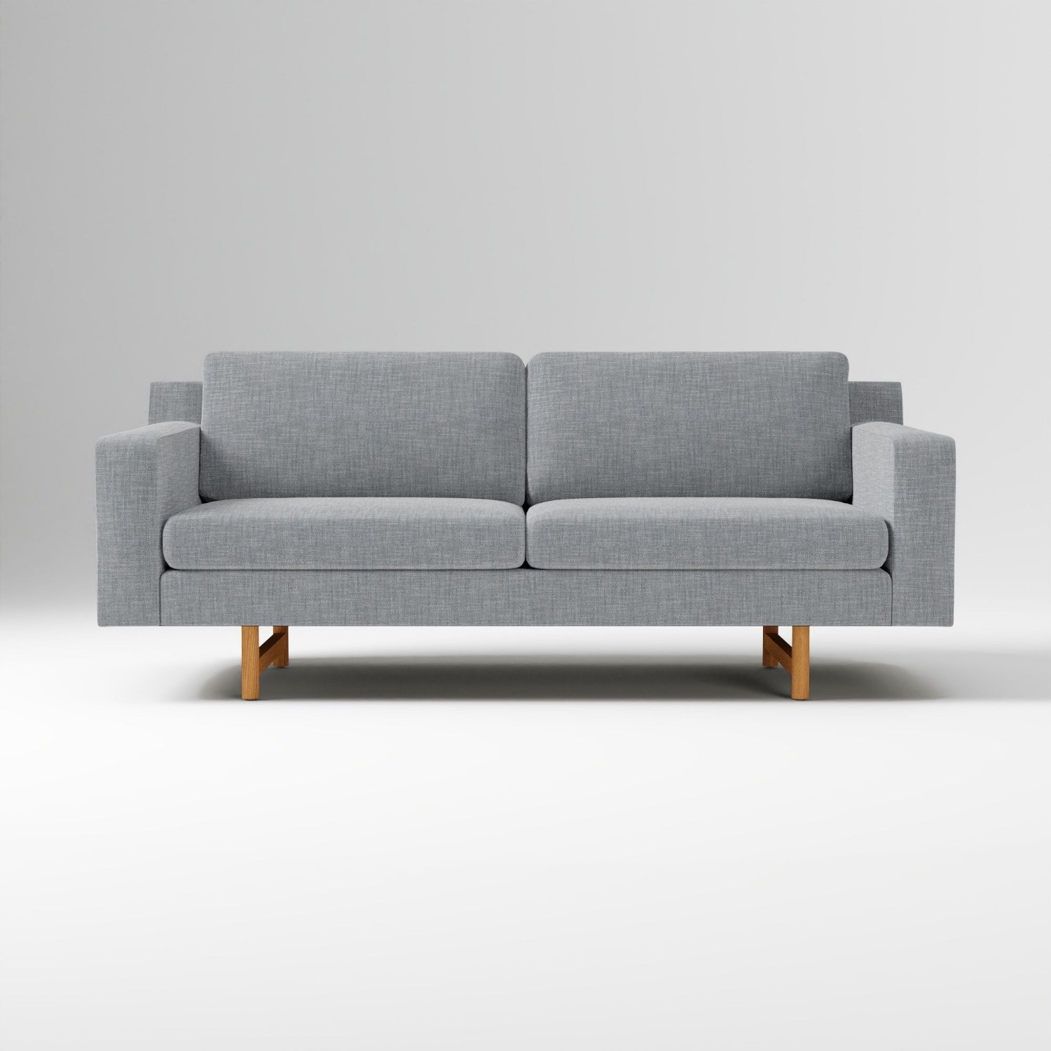 West Elm Eddy Light Gray Fabric 2 Seater Sofa 74 inch - image-1