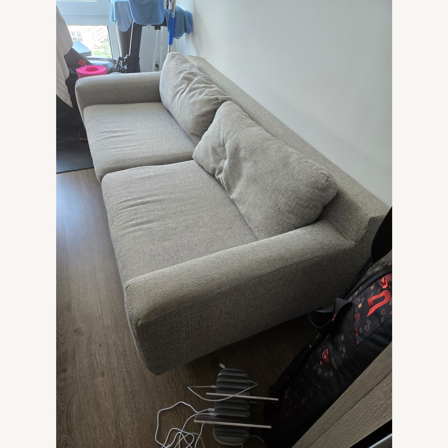West Elm Eddy Light Gray Fabric 2 Seater Sofa 74 inch - image-3