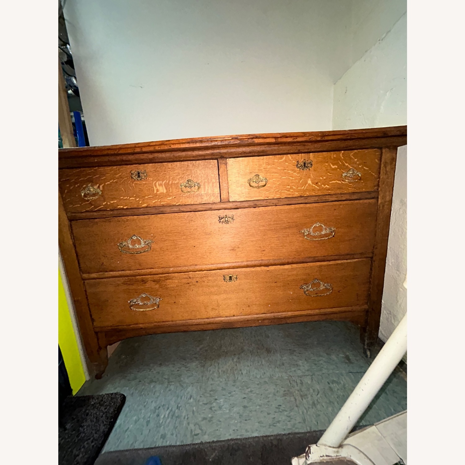 Vintage Oak Dresser with Brass Hardware - image-2