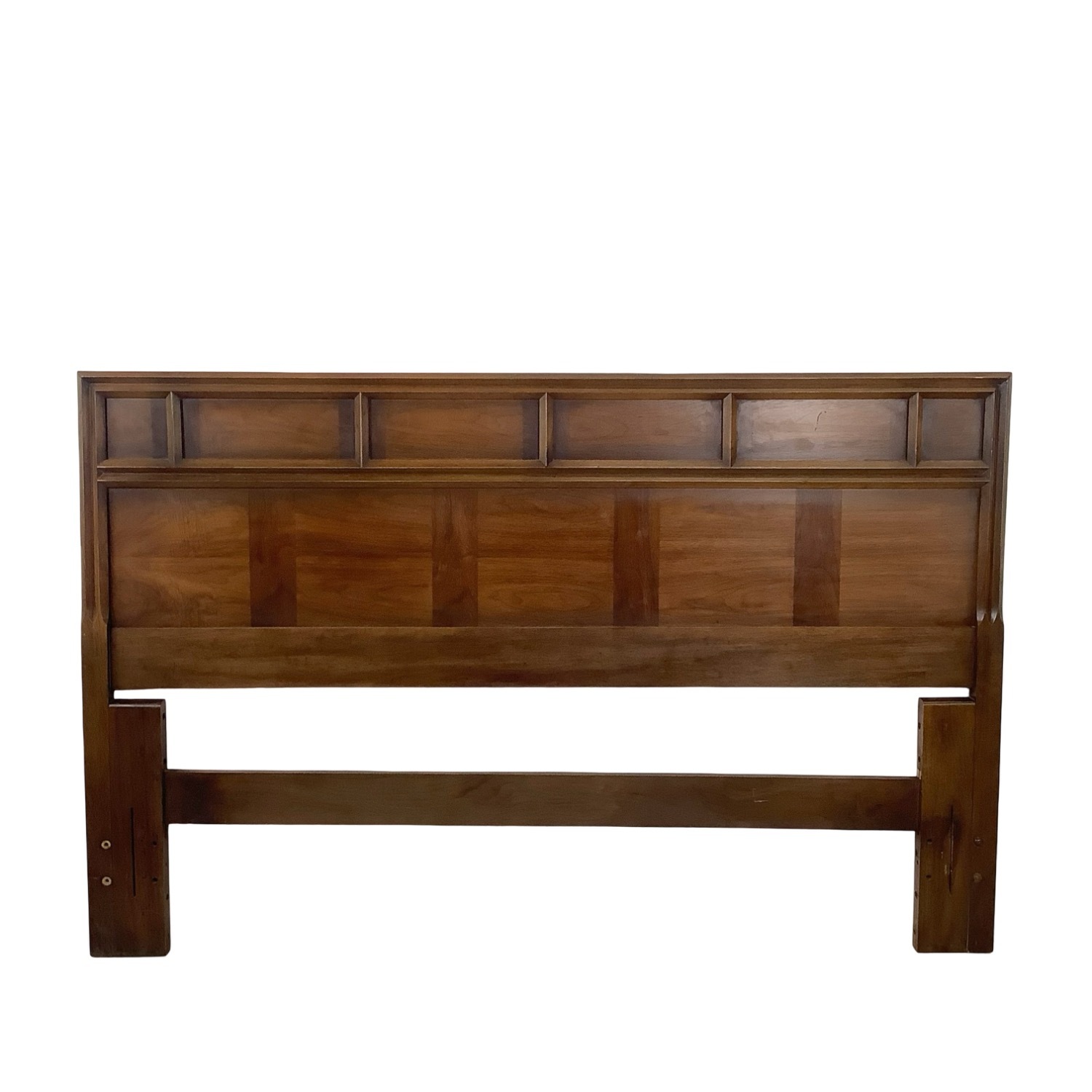 MCM Walnut Geometric Headboard – Full/Queen - image-14