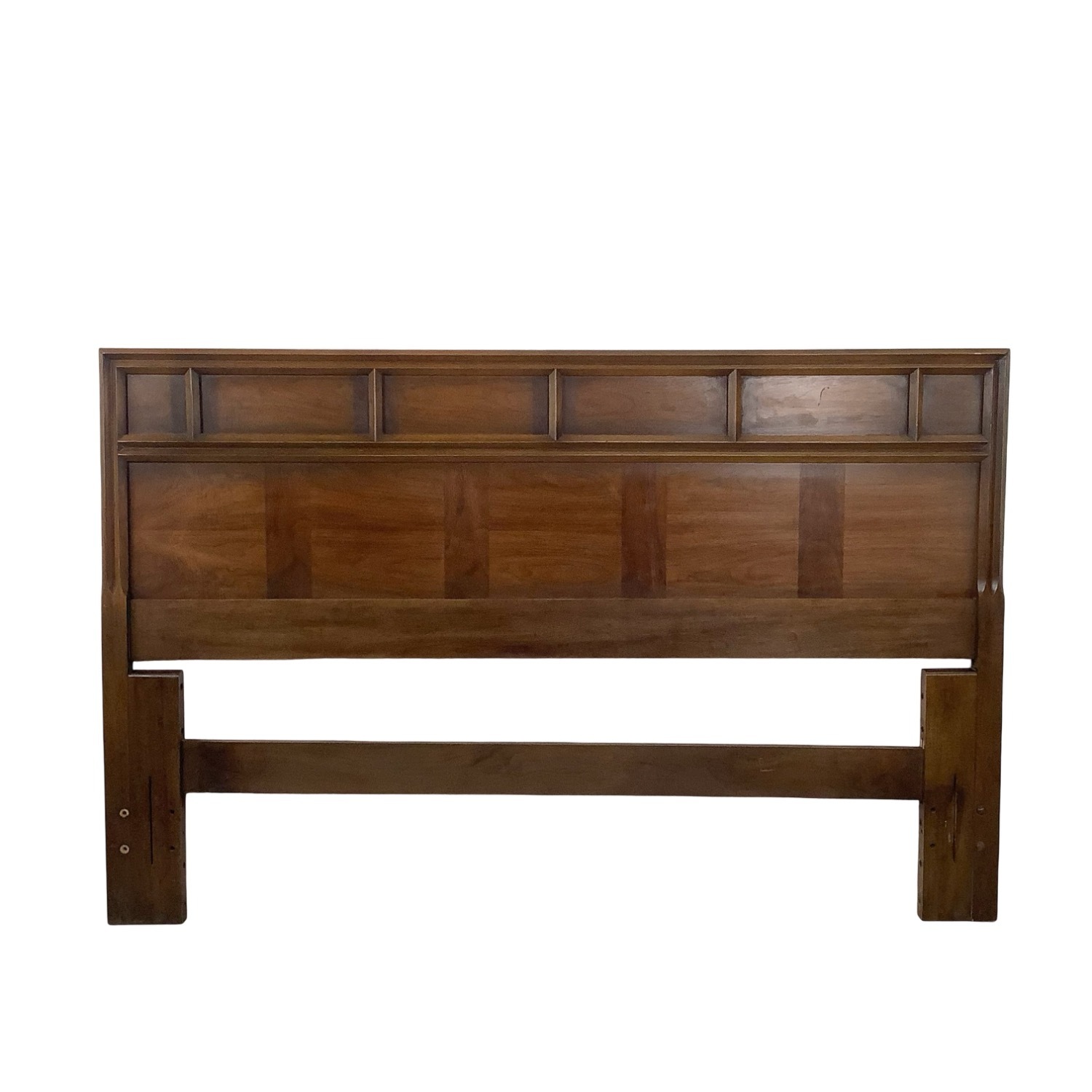 MCM Walnut Geometric Headboard – Full/Queen - image-2