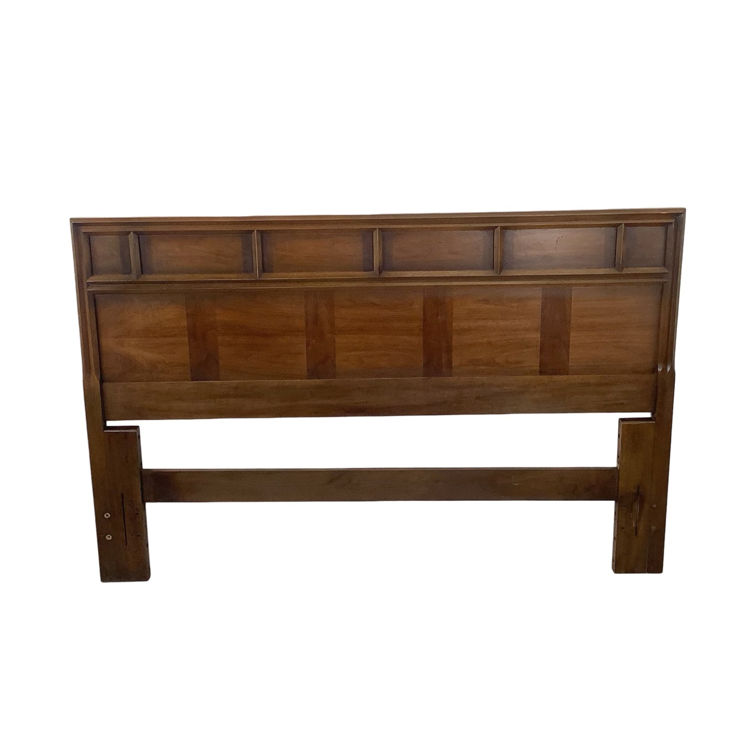 MCM Walnut Geometric Headboard – Full/Queen - image-1