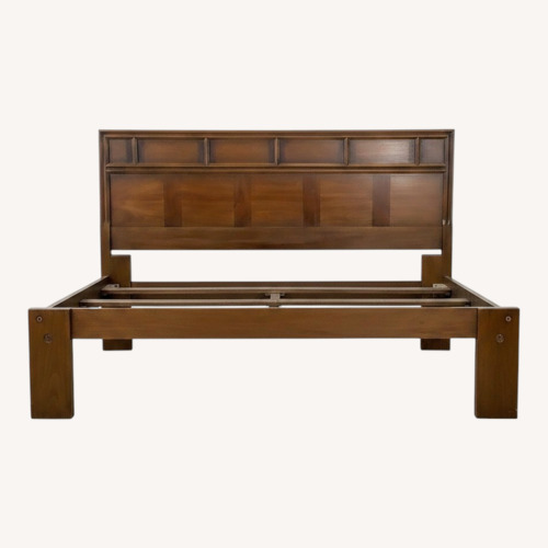 Used MCM Walnut Geometric Headboard – Full/Queen for sale on AptDeco