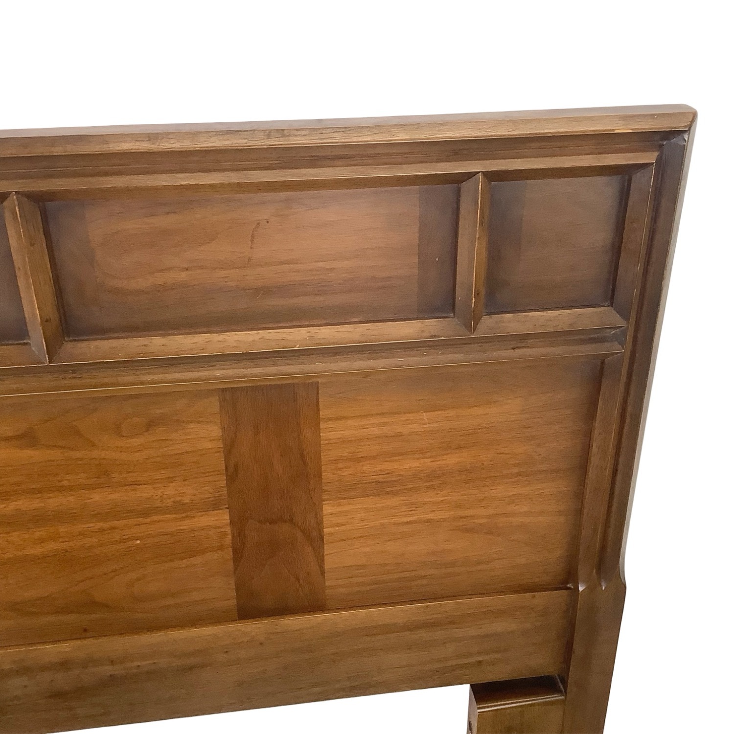 MCM Walnut Geometric Headboard – Full/Queen - image-3