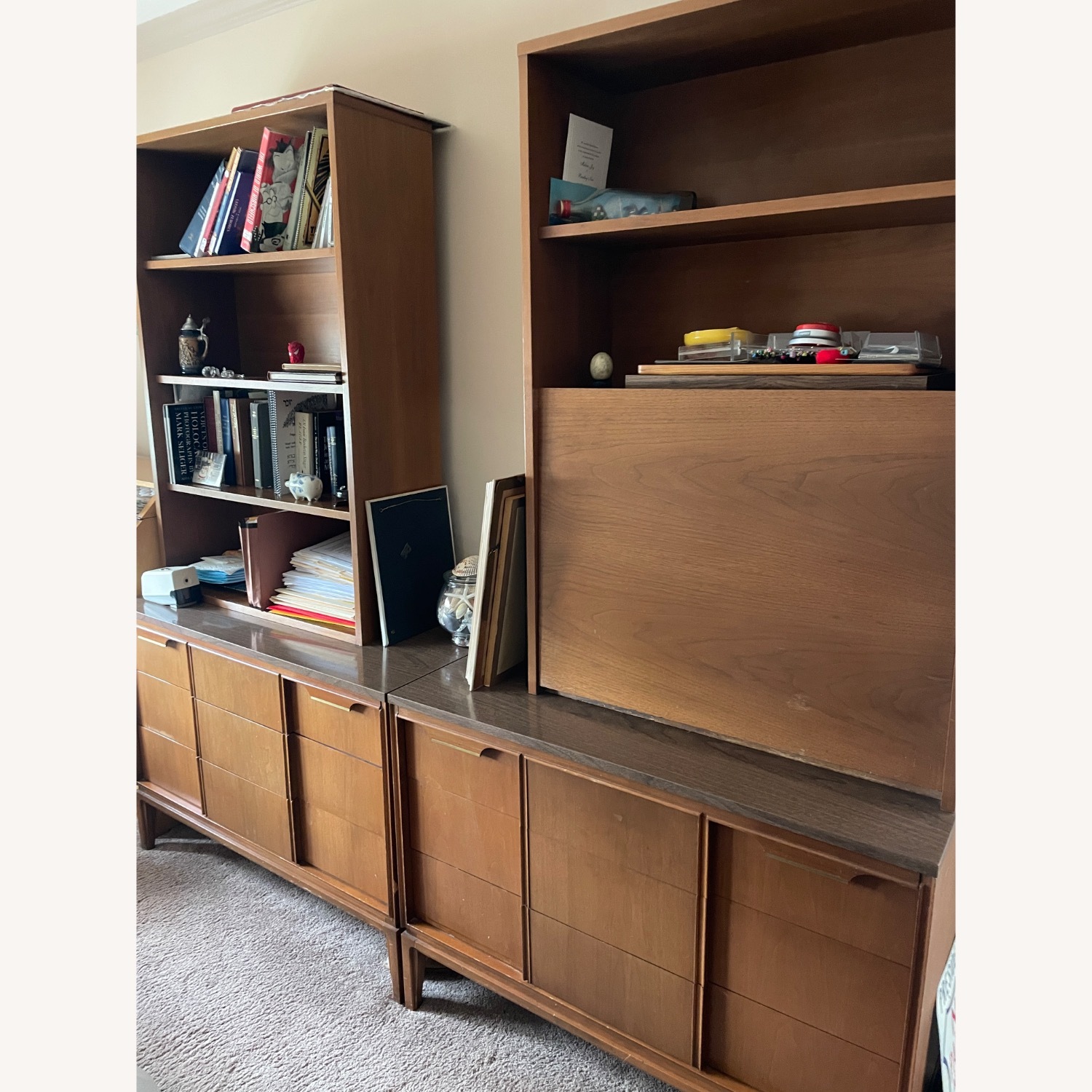Mid-Century Modern Dressers with Matching Hutches - image-2