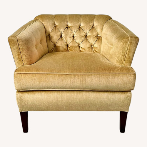 Used Vintage Gold Barrel Accent Chair for sale on AptDeco