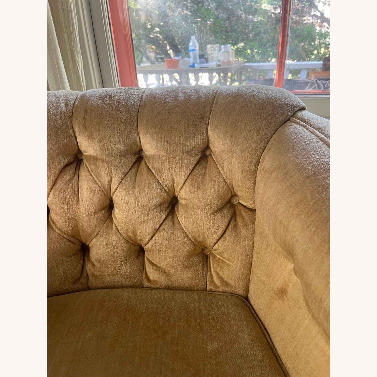 Vintage Gold Barrel Accent Chair - image-3