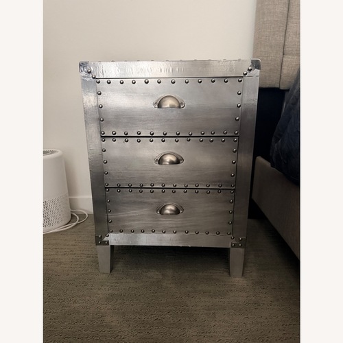 Used Ashley Furniture Claude Silver Metal Nightstands for sale on AptDeco