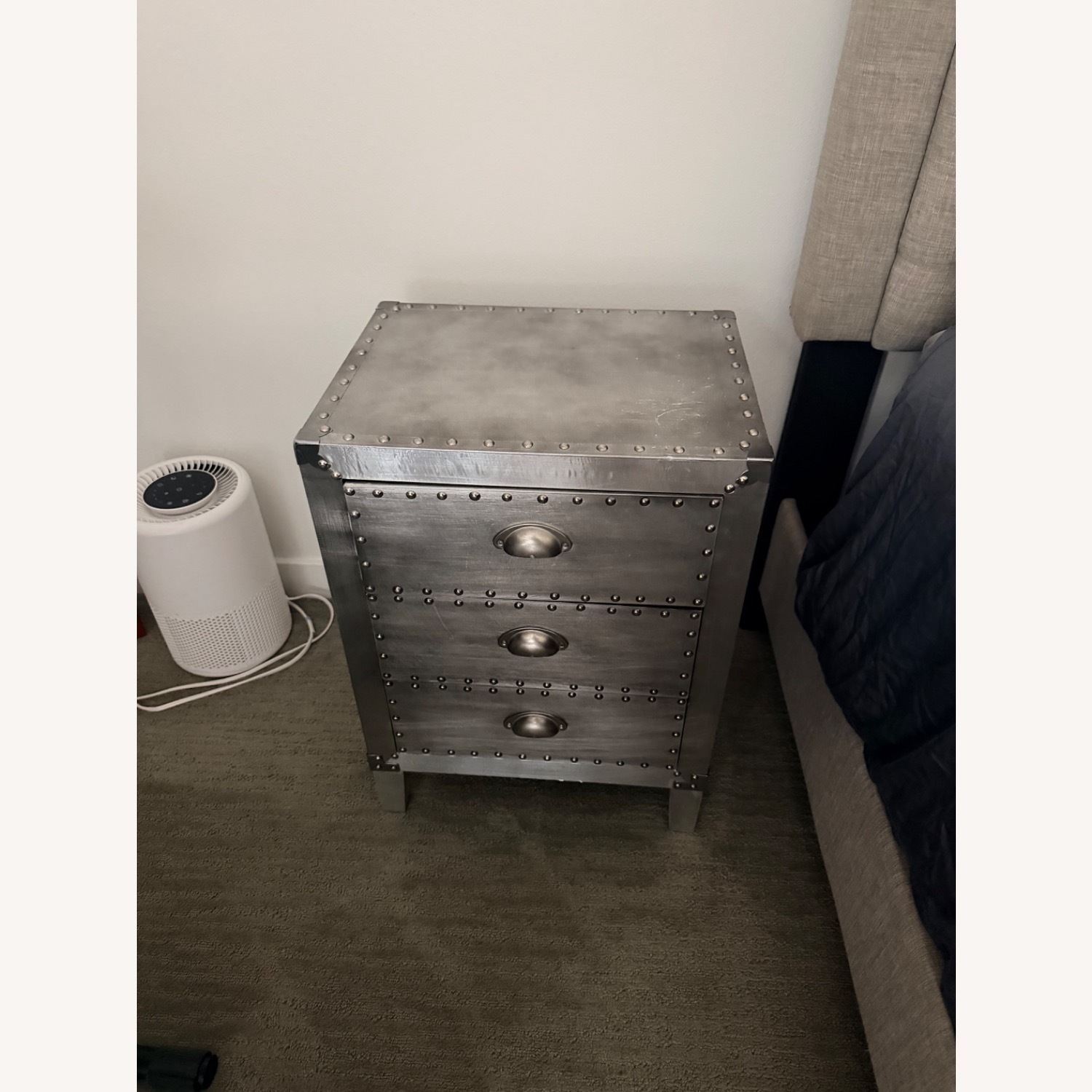 Ashley Furniture Claude Silver Metal Nightstands - image-2