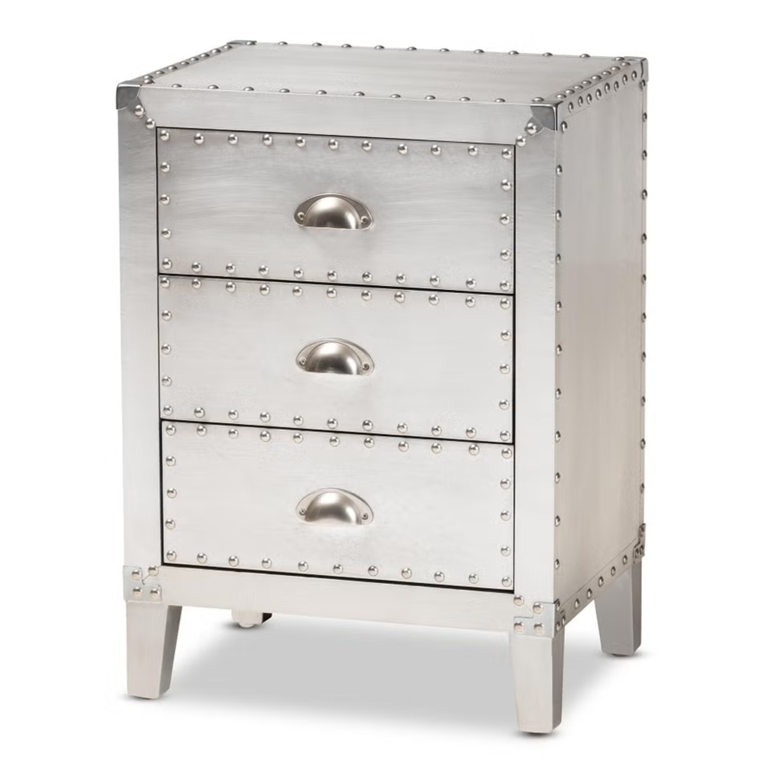 Ashley Furniture Claude Silver Metal Nightstands - image-4