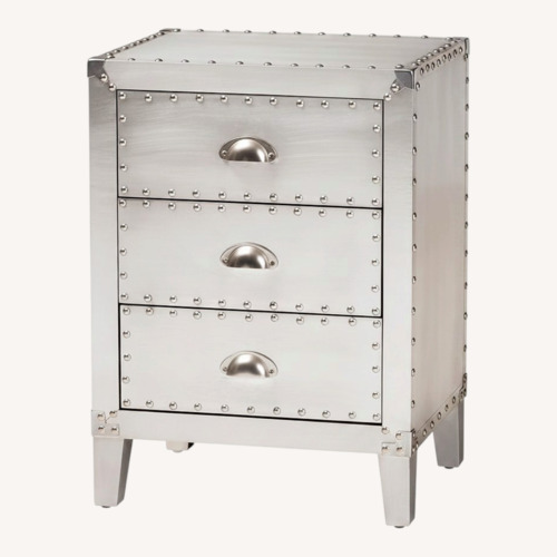 Used Ashley Furniture Claude Silver Metal Nightstands for sale on AptDeco
