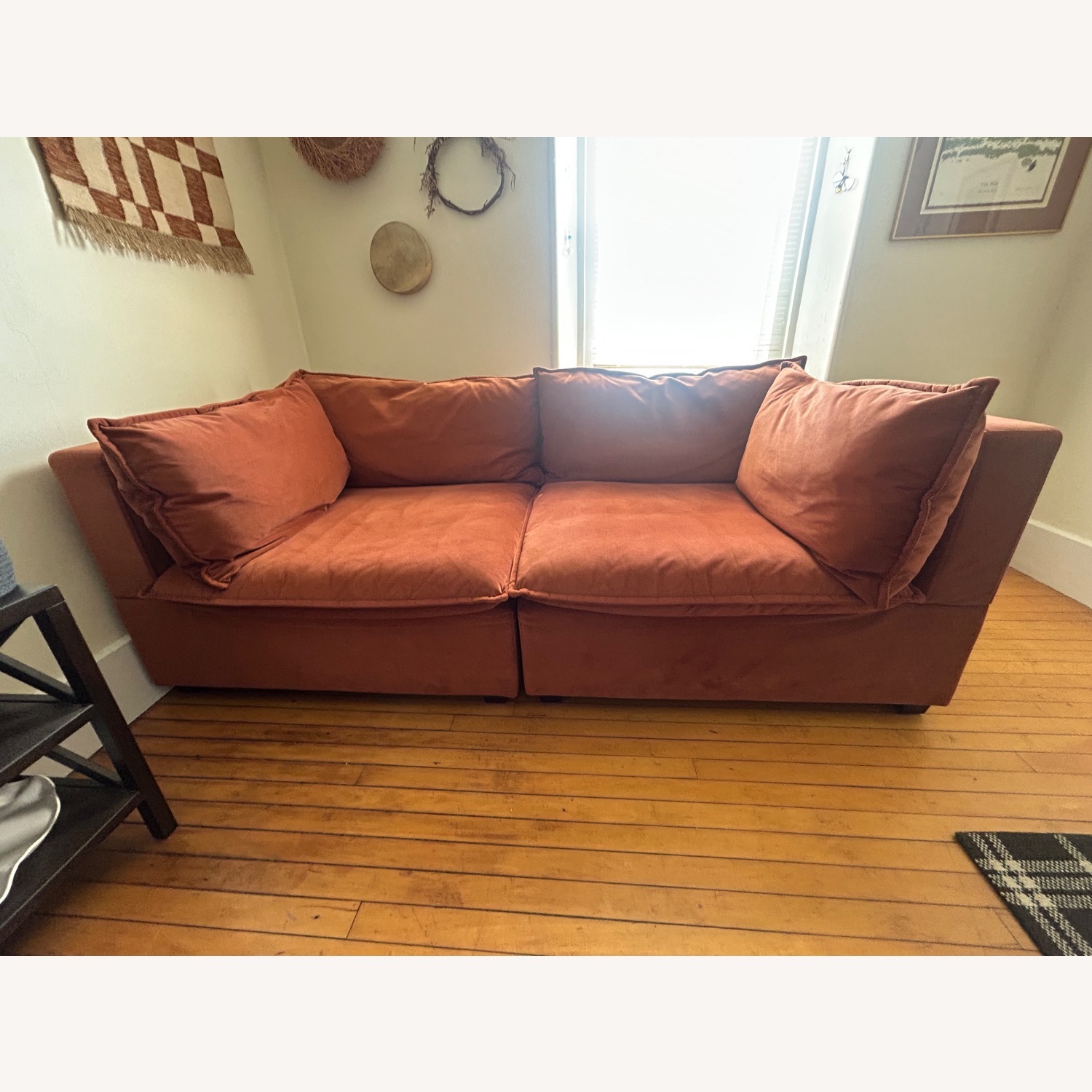 Velvet Deep Orange Albany Park Sofa - image-2