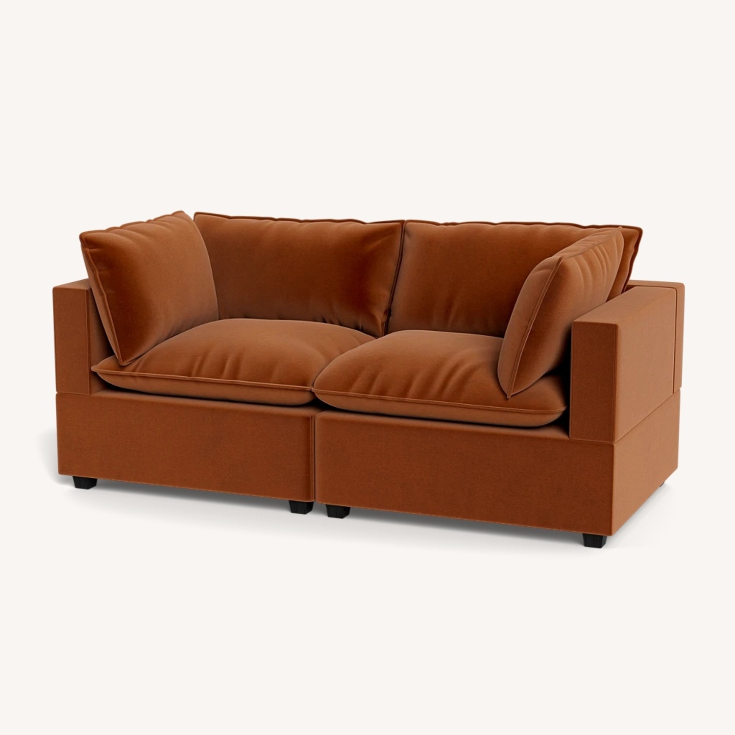 Velvet Deep Orange Albany Park Sofa - image-5