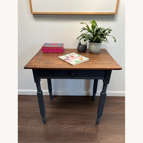 Used Vintage Solid Oak Accent Desk with Fluted Legs for sale on AptDeco