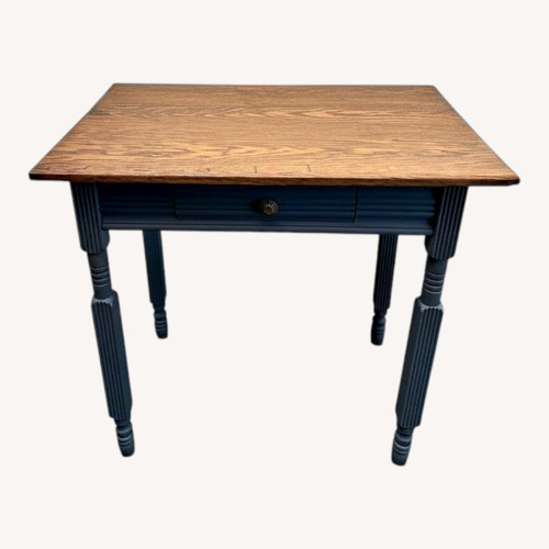 Used Vintage Solid Oak Accent Desk with Fluted Legs for sale on AptDeco