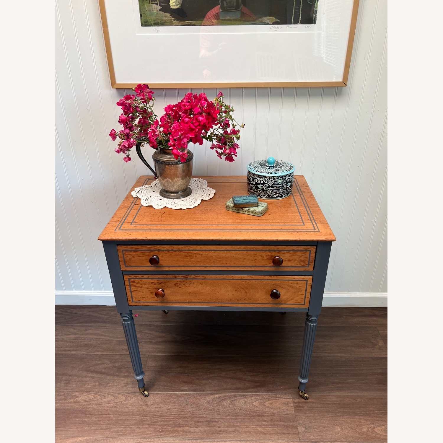 Federal Style Two-Tone Accent Table / Nightstand - image-1