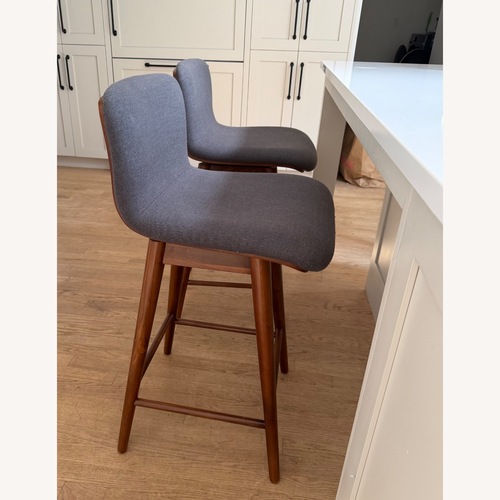 Used Article 2 Fabric and Wood Counter Swivel Stools for sale on AptDeco