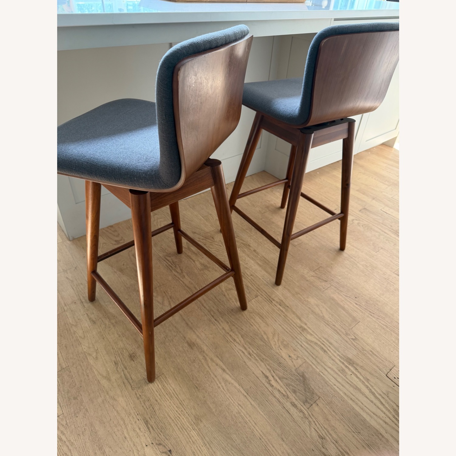 Article 2 Fabric and Wood Counter Swivel Stools - image-2
