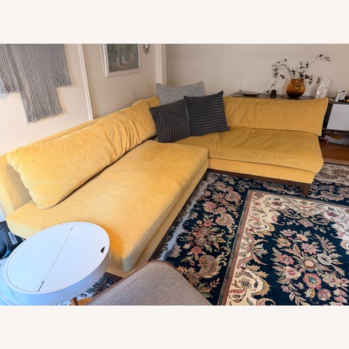 Used Joybird Yellow Arwen Fabric 2 Piece Sectional for sale on AptDeco
