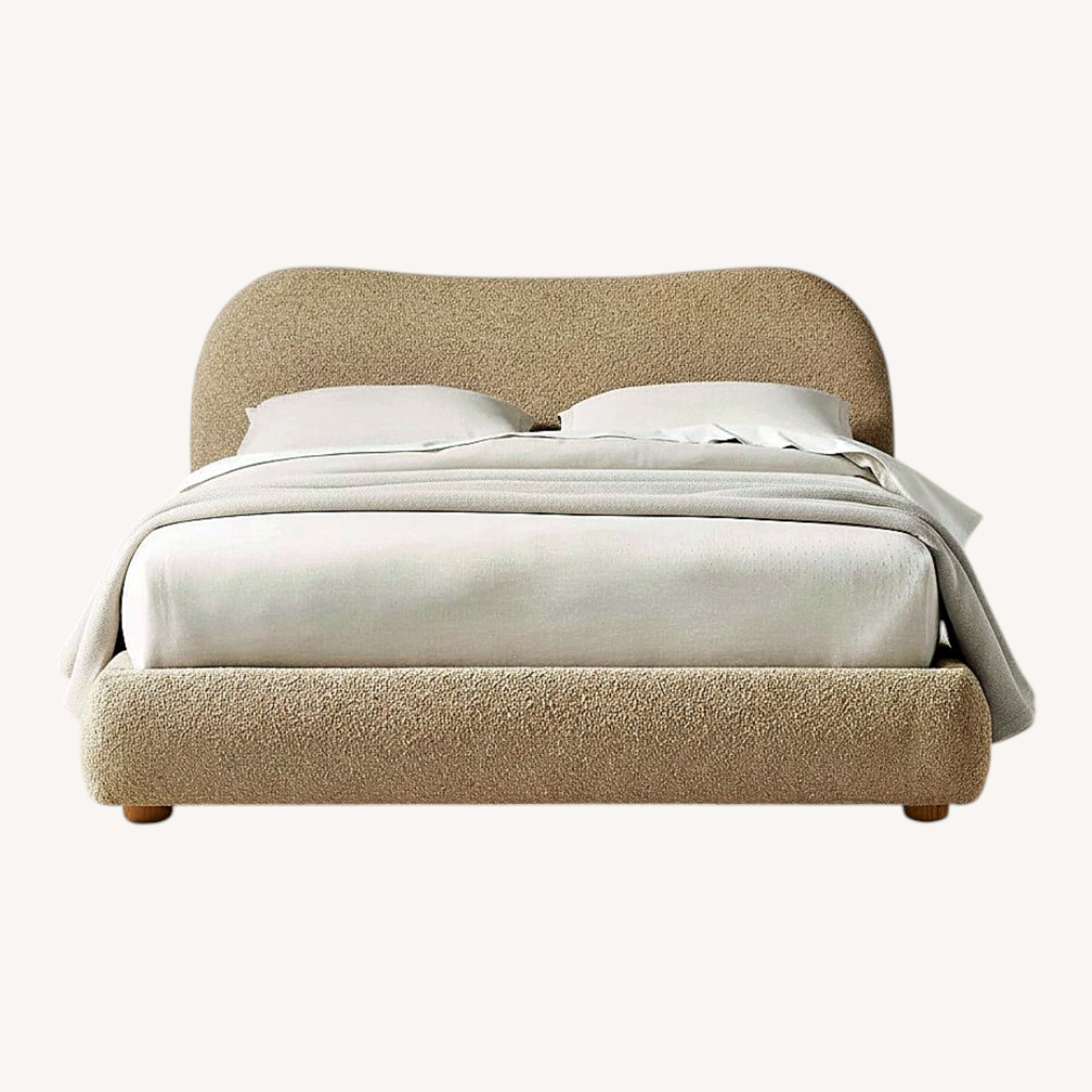 CB2 Diana Camel Brown Boucle Queen Bed - image-0