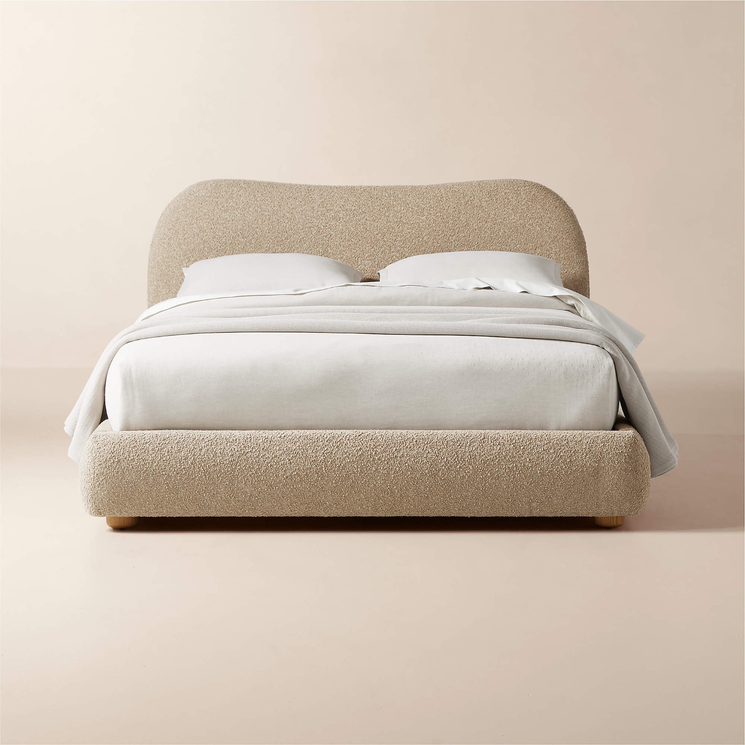 CB2 Diana Camel Brown Boucle Queen Bed - image-4
