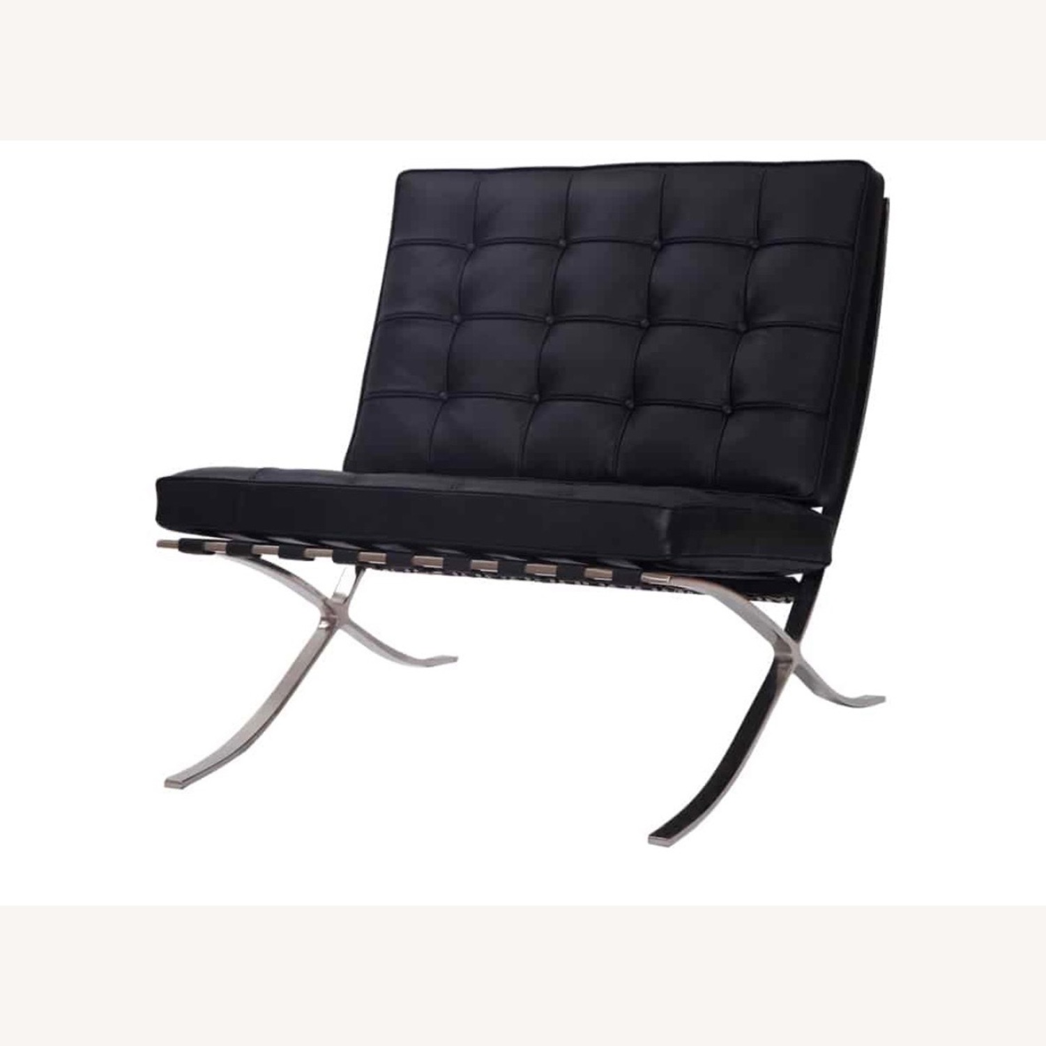 Black Leather Barcelona Chair Replica - image-2