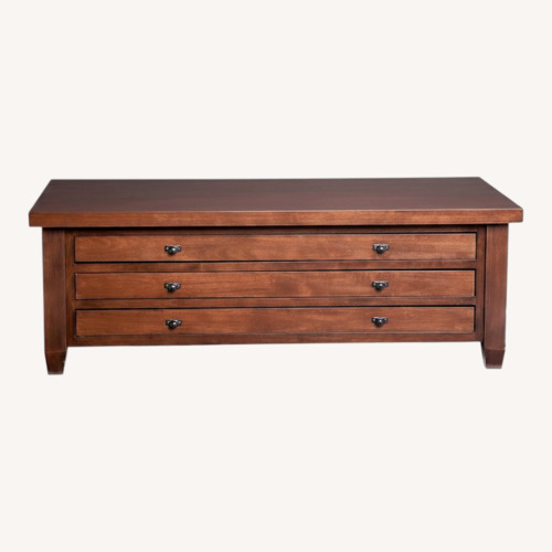 Used Wayfair Dark Brown Solid Wood Coffee Table for sale on AptDeco