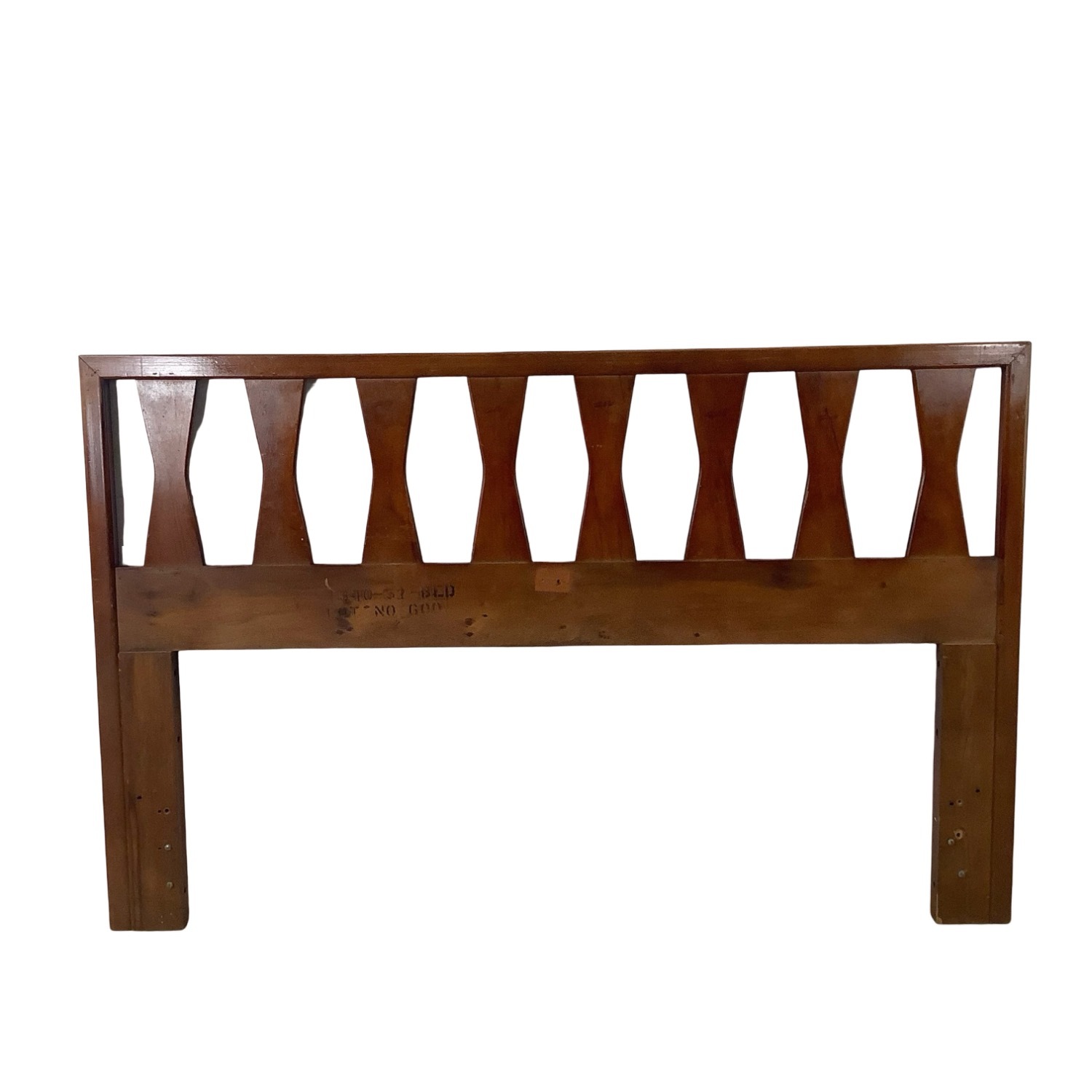 Sculptural MCM Walnut bowtie Headboard Full/Queen - image-10