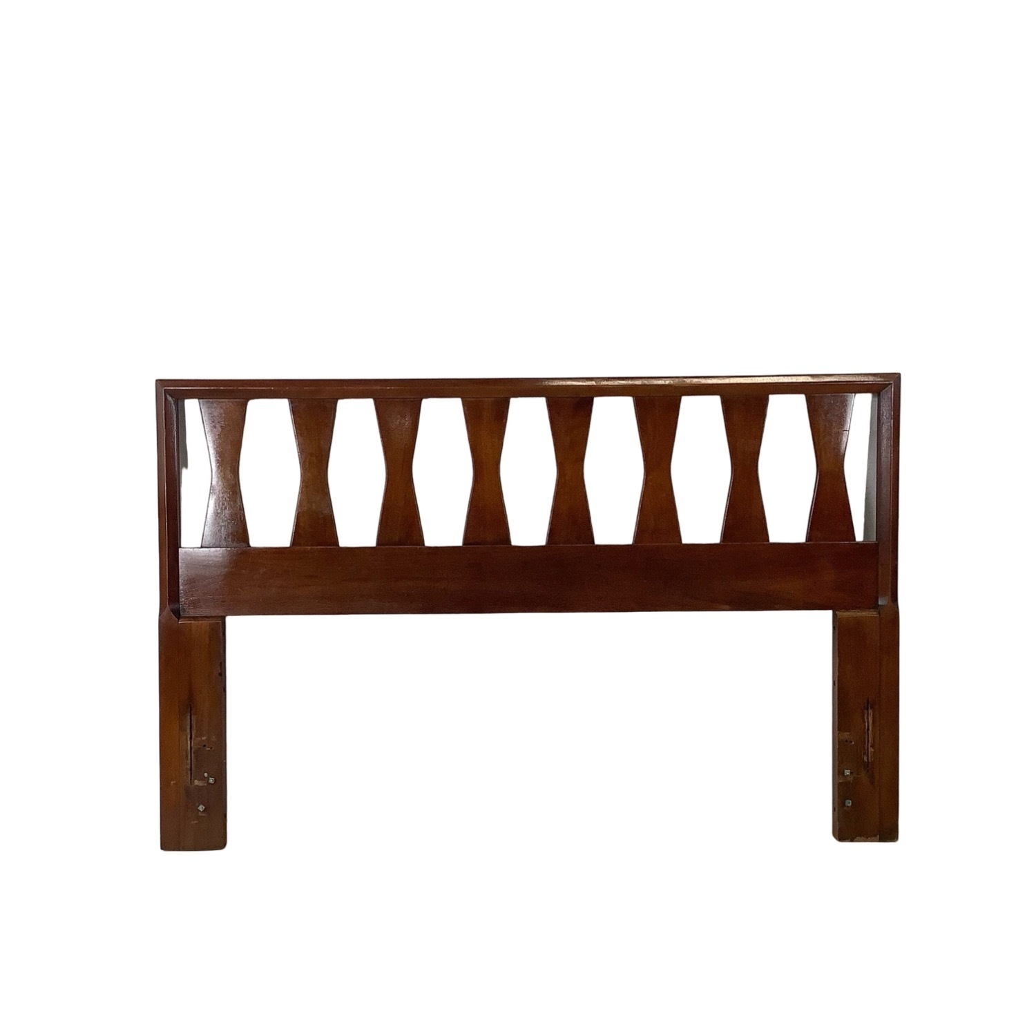 Sculptural MCM Walnut bowtie Headboard Full/Queen - image-5