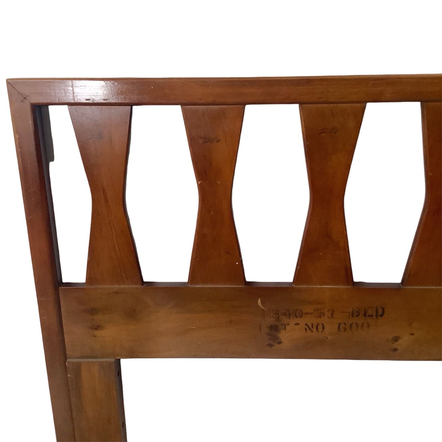 Sculptural MCM Walnut bowtie Headboard Full/Queen - image-8