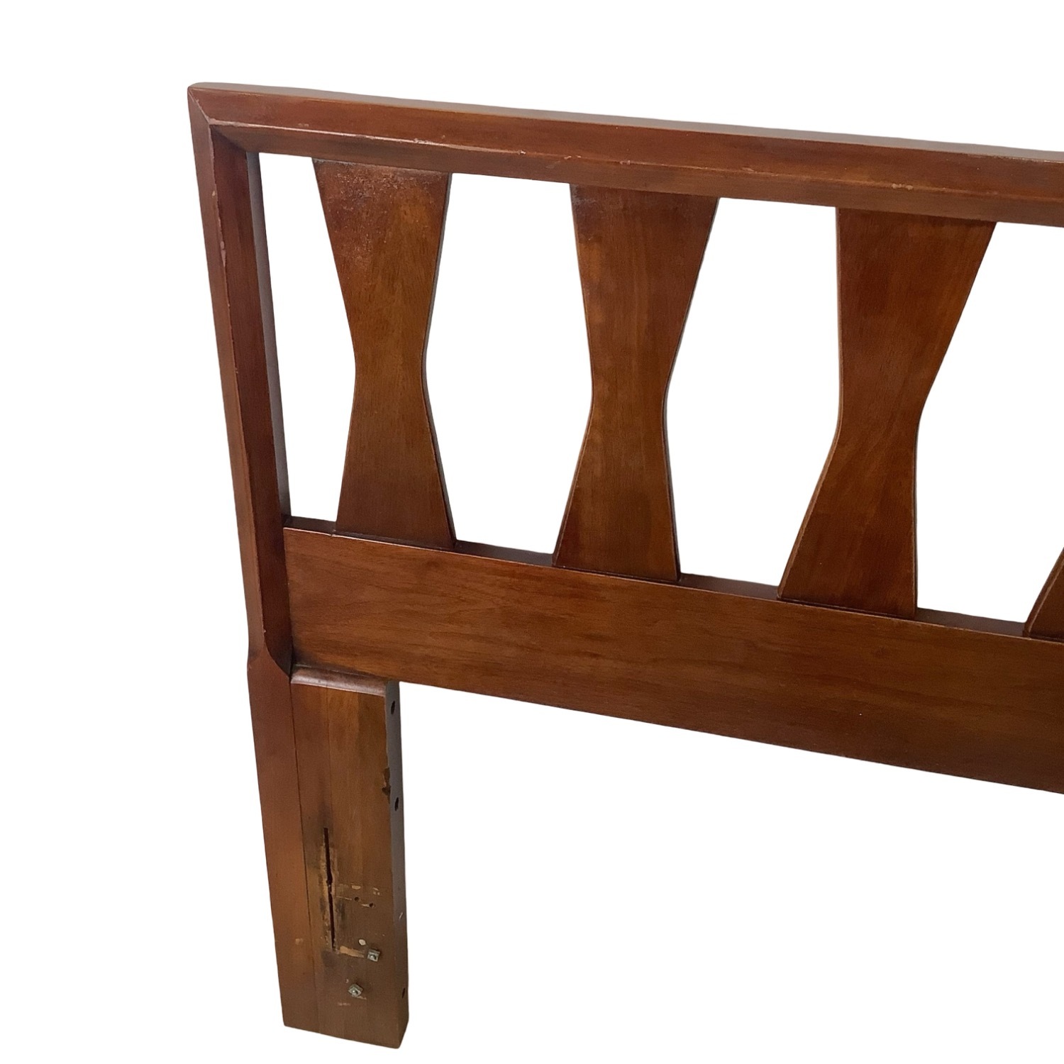 Sculptural MCM Walnut bowtie Headboard Full/Queen - image-2