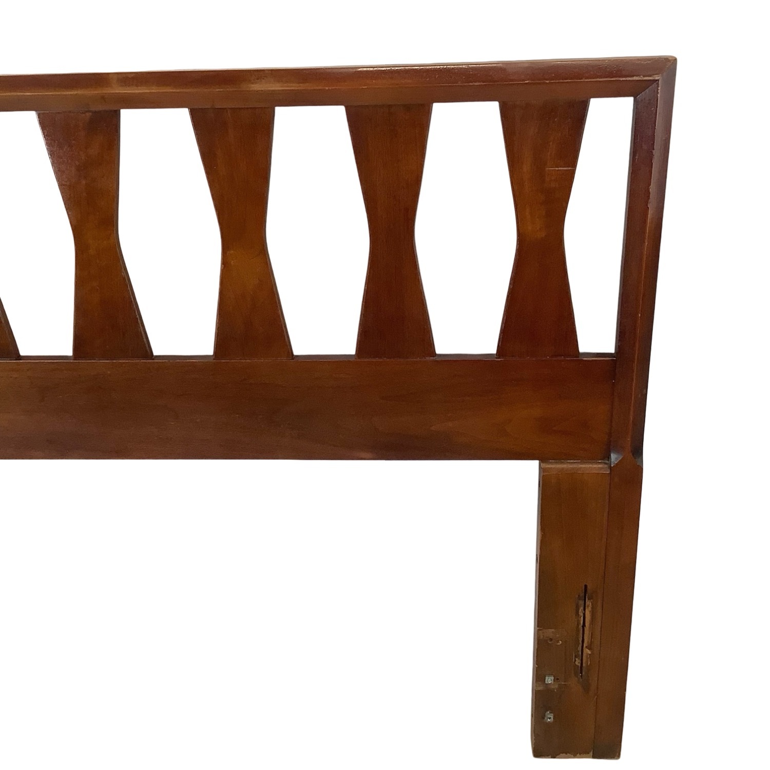 Sculptural MCM Walnut bowtie Headboard Full/Queen - image-4
