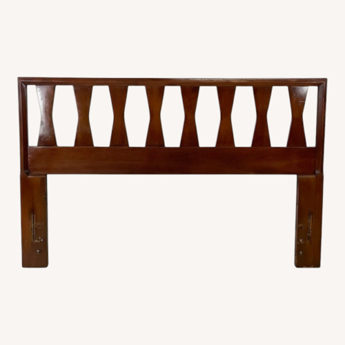 Used Sculptural MCM Walnut bowtie Headboard Full/Queen for sale on AptDeco