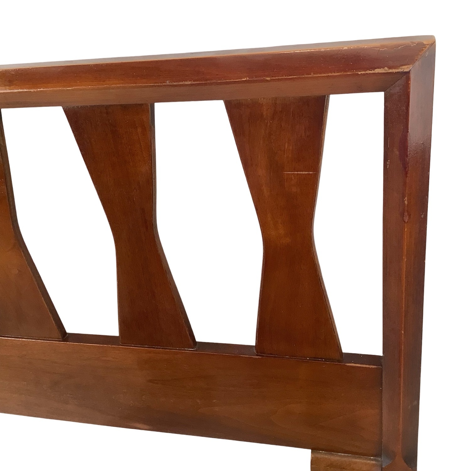 Sculptural MCM Walnut bowtie Headboard Full/Queen - image-13