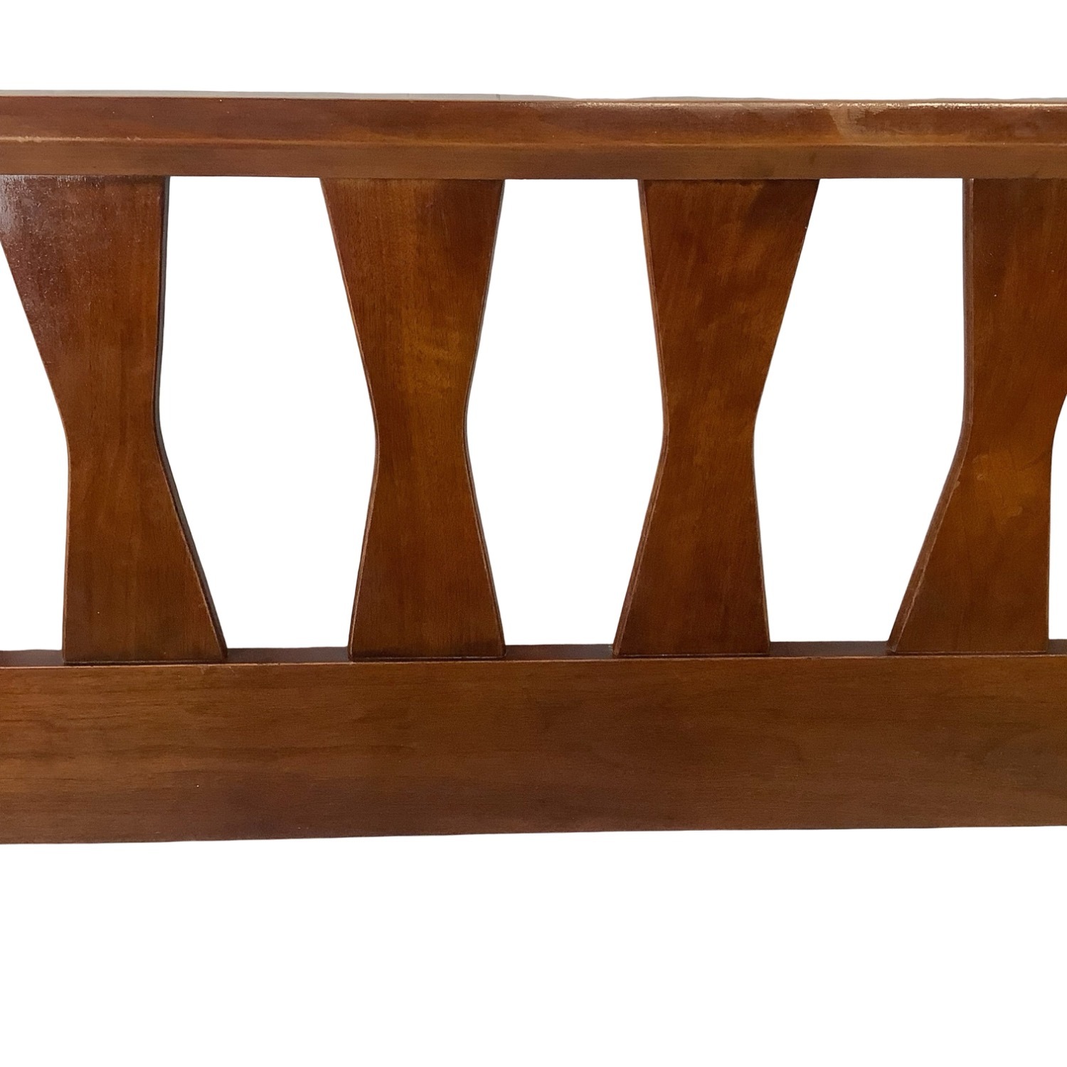 Sculptural MCM Walnut bowtie Headboard Full/Queen - image-3