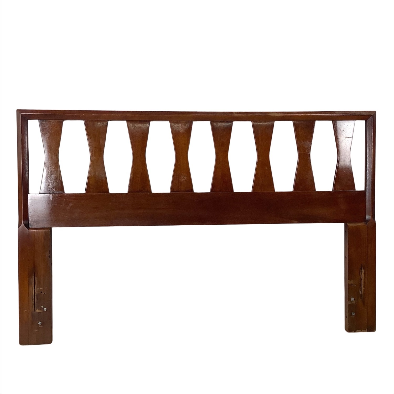 Sculptural MCM Walnut bowtie Headboard Full/Queen - image-16