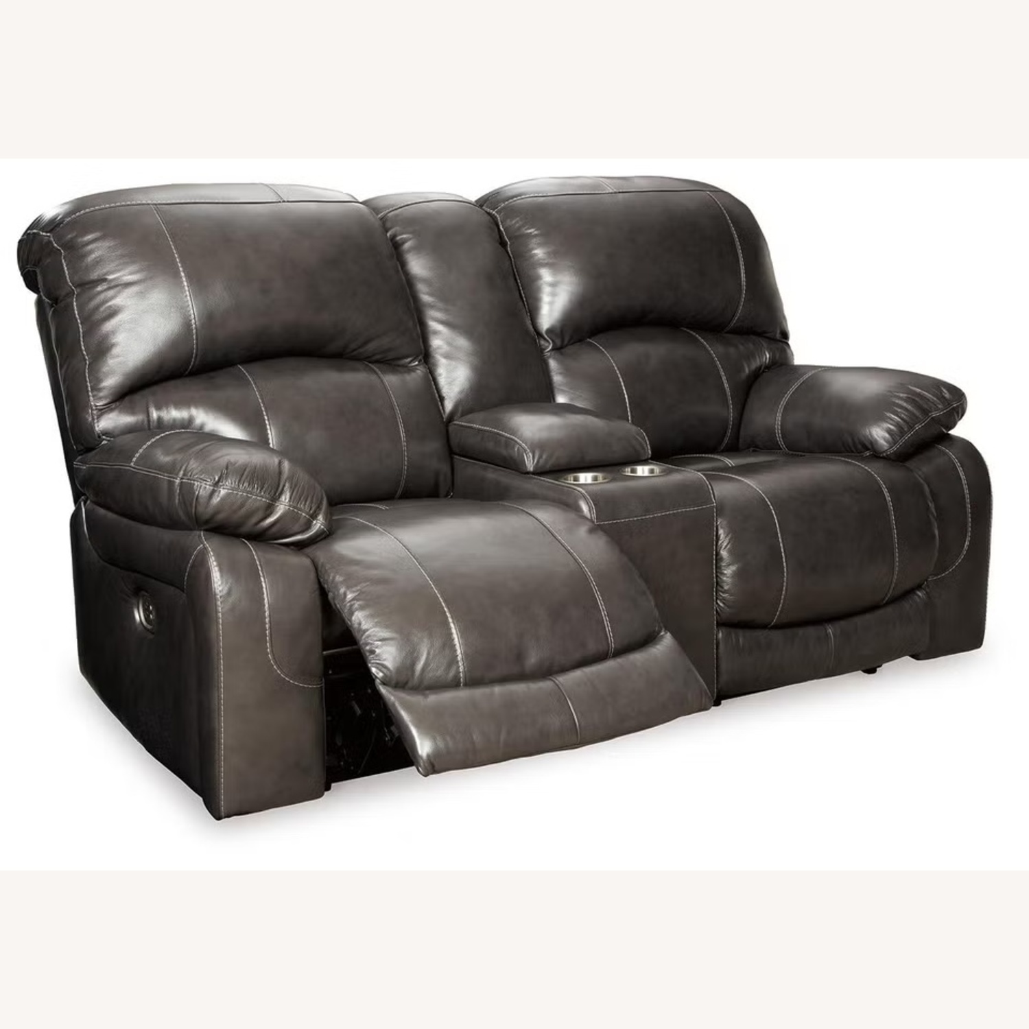 Ashley Furniture Hallstrung Reclining Loveseat Charcoal - image-7