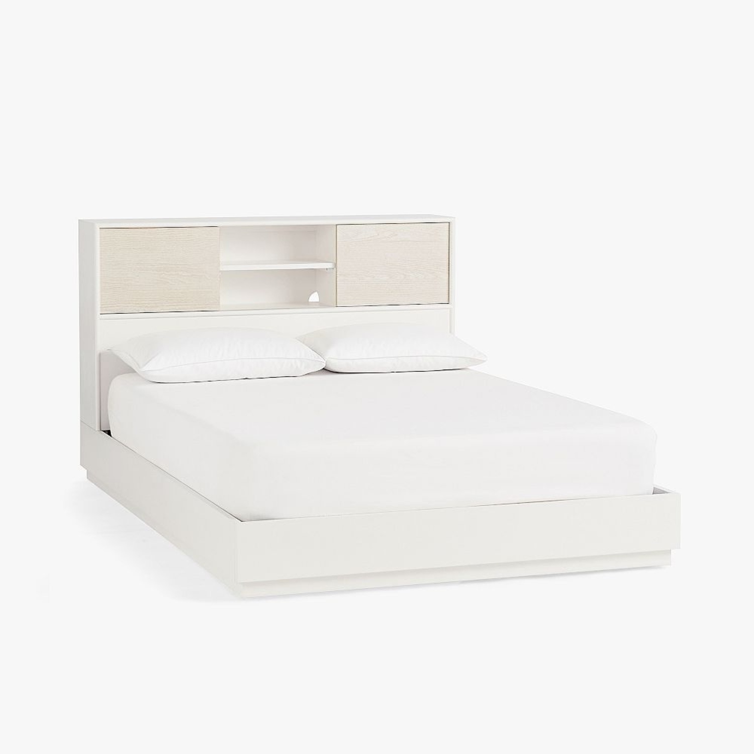  Modernist Storage Bed White & Wintered Wood Bed - image-6