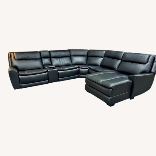 Used Black Leather 3+ Piece Sectional for sale on AptDeco