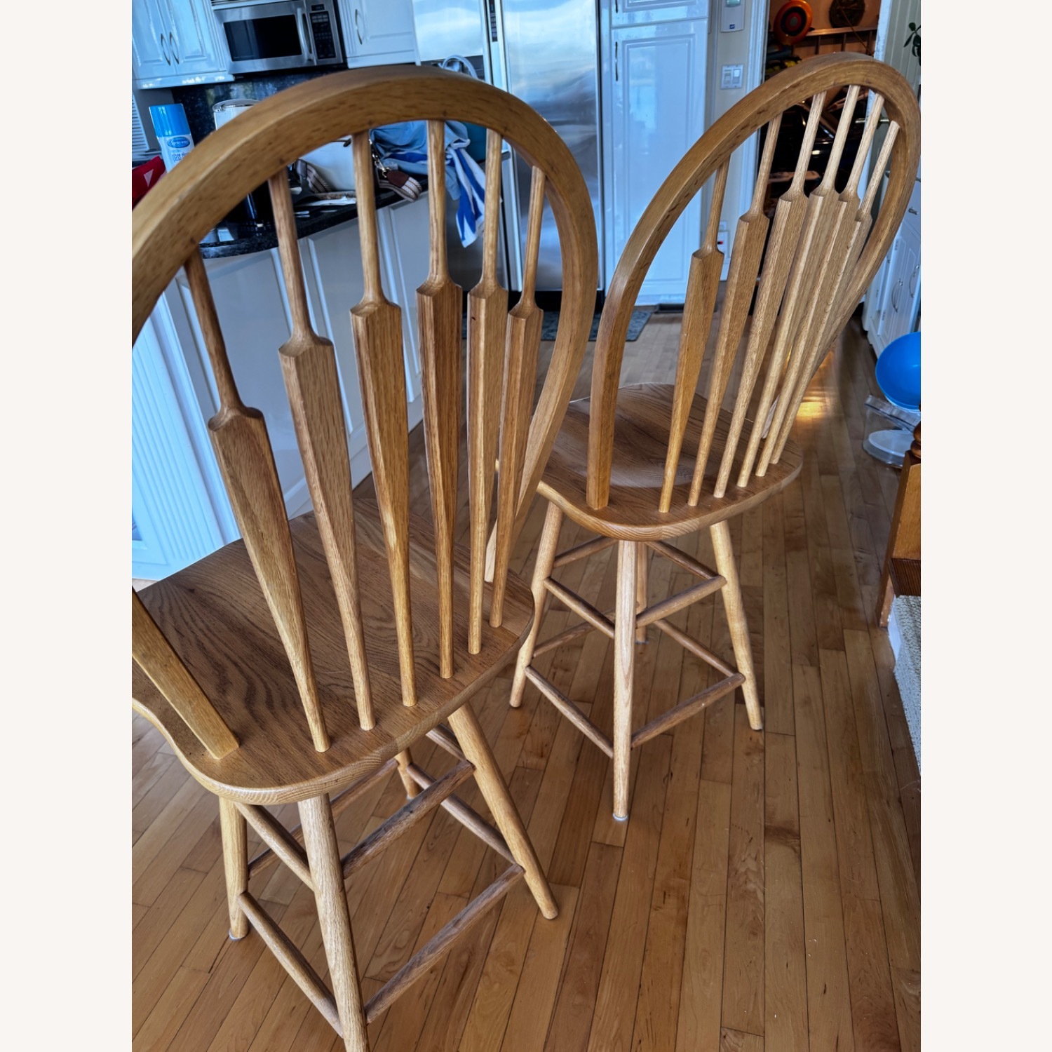 2 Swivel Stools with Backs  - image-1