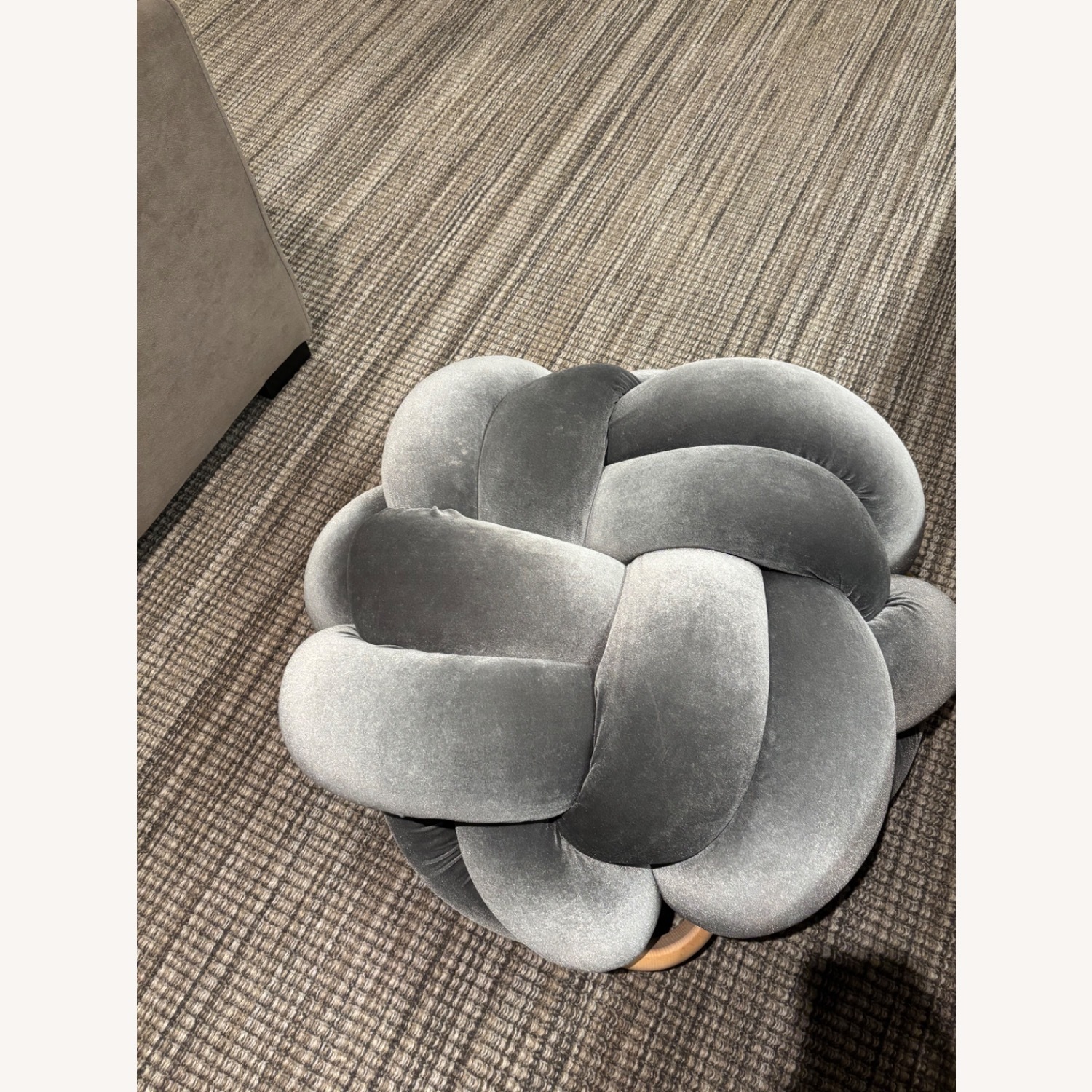 Light Gray Velvet Pillow - image-1