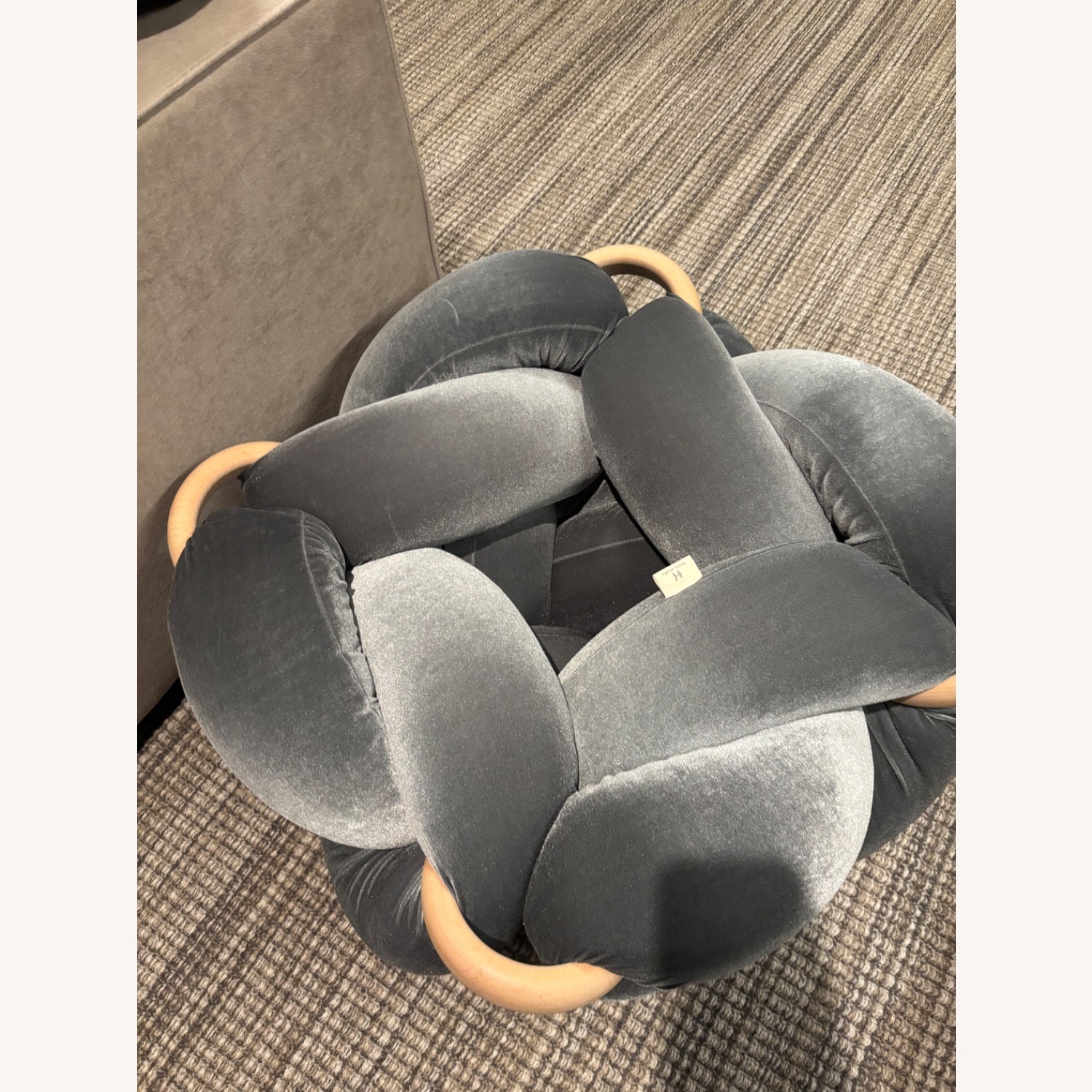 Light Gray Velvet Pillow - image-2