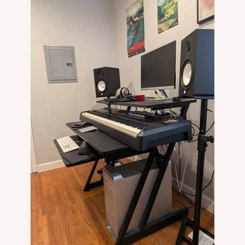 Used Black Wood Desk for sale on AptDeco