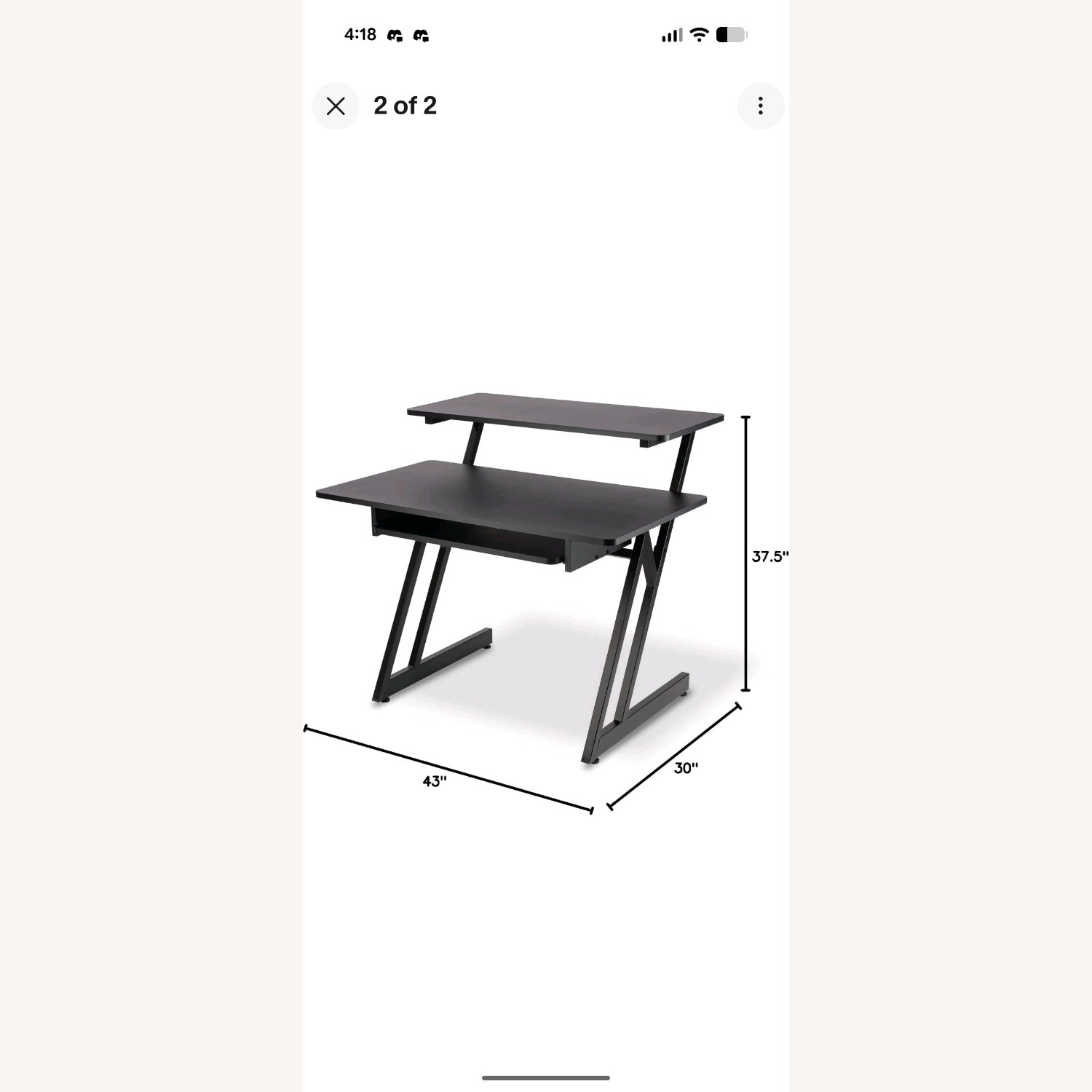 Black Wood Desk - image-2
