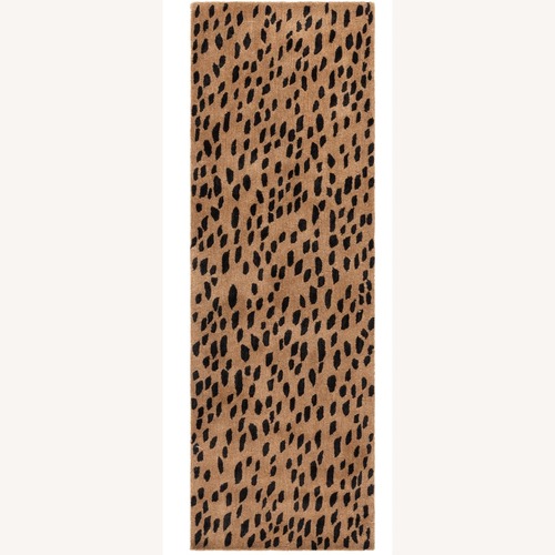 Used Safavieh Wool Leopard Runner Rug 12' x 2.6' for sale on AptDeco